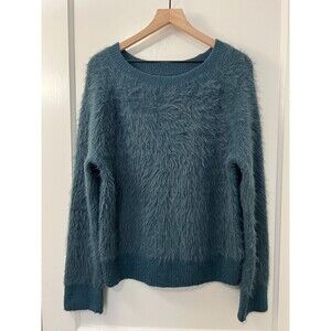 Lou & Grey Women's Teal Blue Fuzzy Soft Pullover Sweater Size M